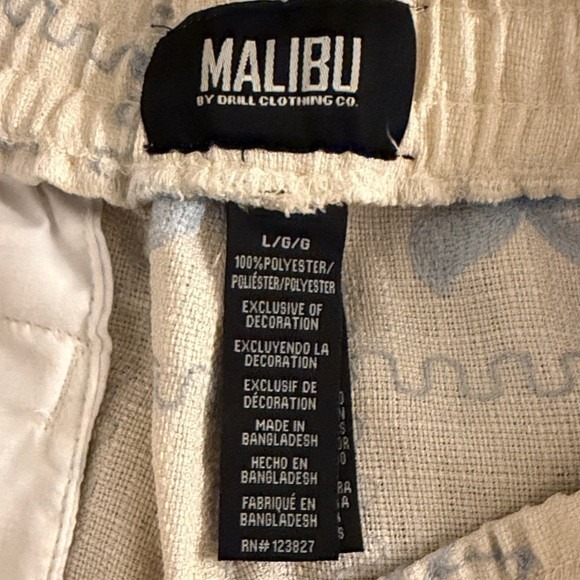 Malibu By Drill Clothing Co. Mens Floral Print Elastic Waist Drawstring Shorts L - Picture 2 of 6